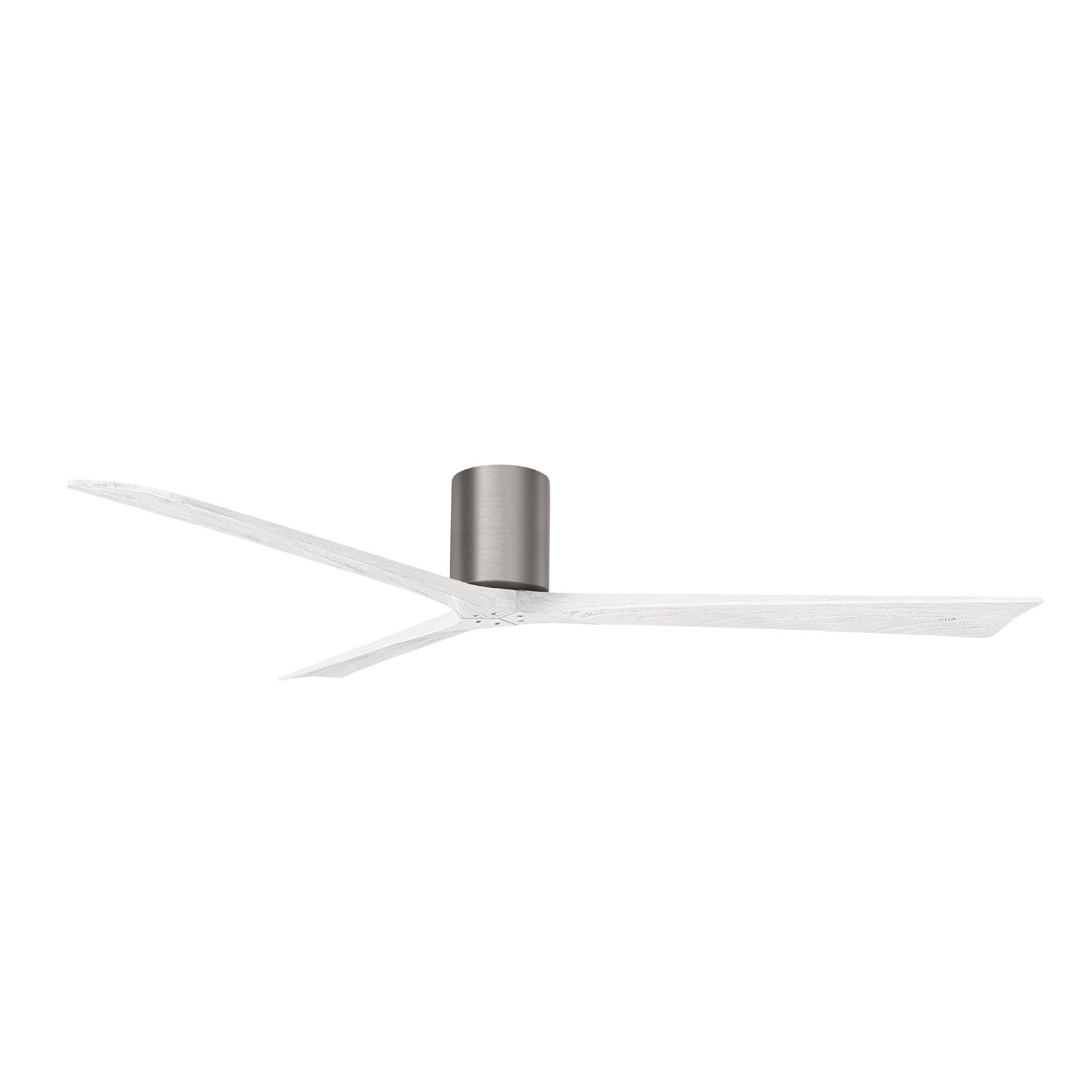 Olivier 3 Blade Ceiling Fan, Matte White, Brushed Pewter, 72"