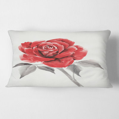 Housse et insert de coussin rectangulaire Rose Flower I