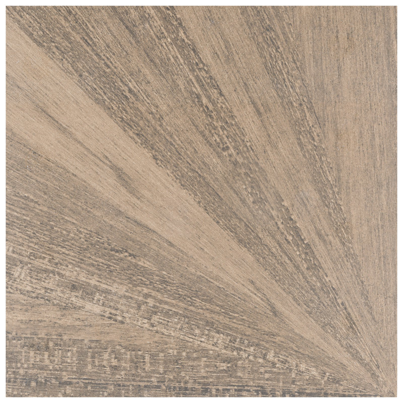 Komi Murlen 8" x 8" Straight Edge Porcelain Patterned Wall & Floor Tile, Brown