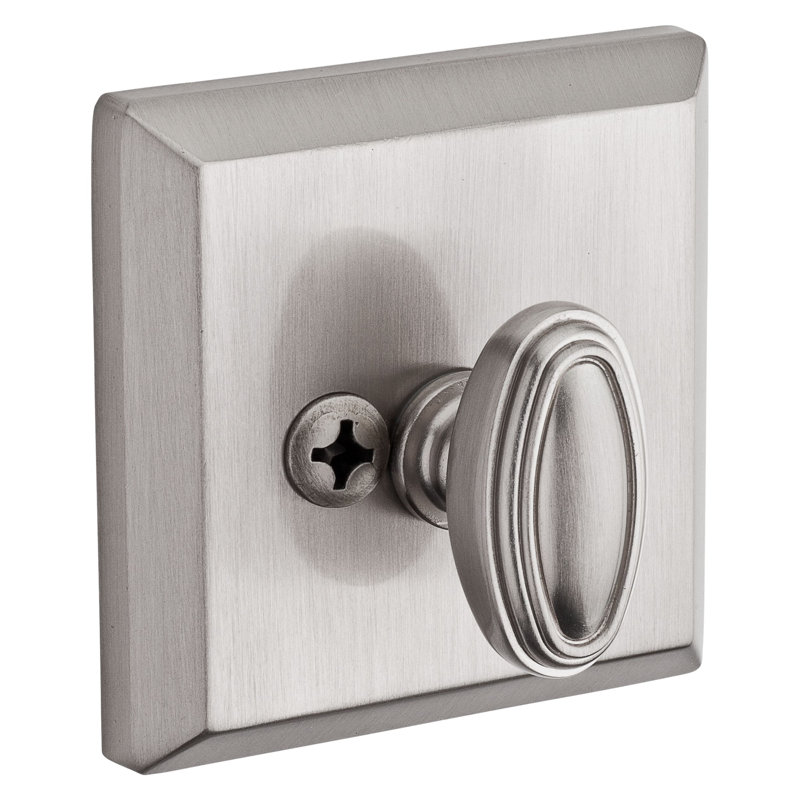 Traditional Square Single Cylinder Deadbolt in Satin Nickel