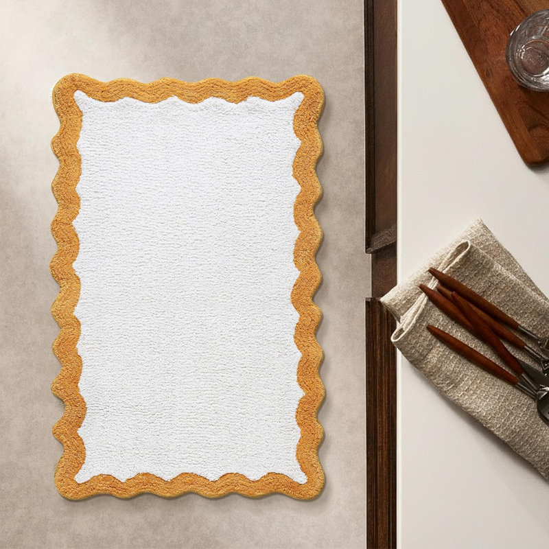 Savi Home Scalloped Cotton Bath Mat