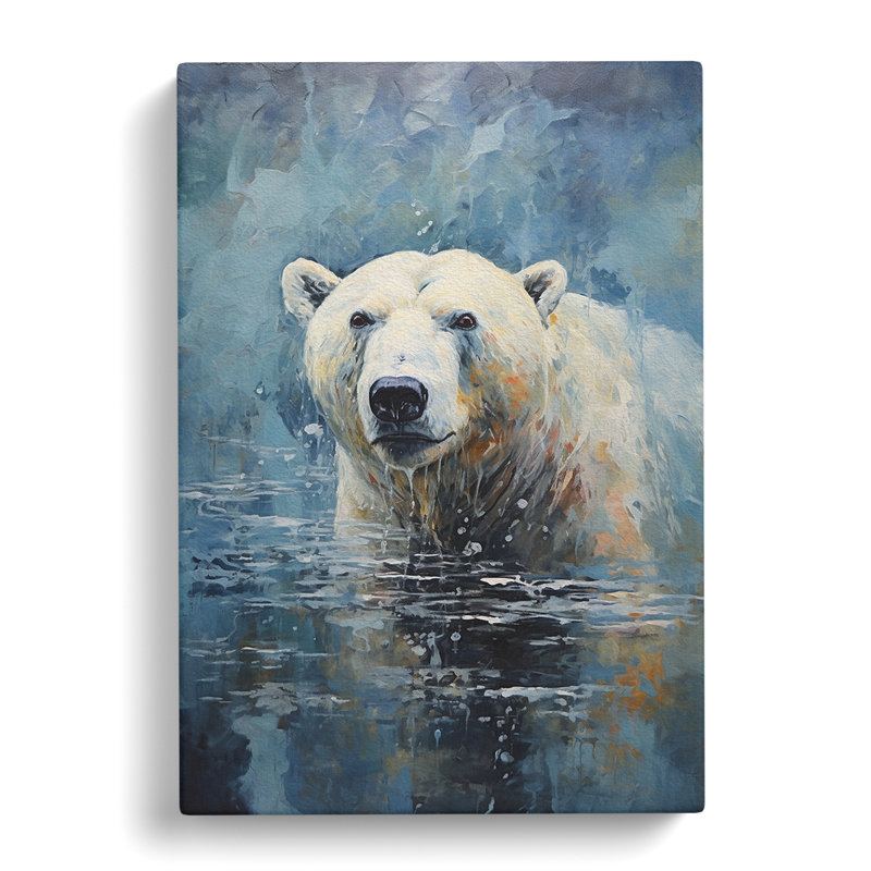 Polar Bear Modern - Wrapped Canvas, 60cm H x 40cm W x 3cm D