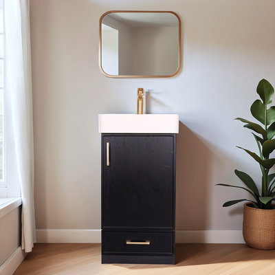 Ensemble de meuble-lavabo simple 18 po noir