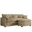 Velours côtelé en forme de L 2, confortable et à la mode brun clair, coussin confortable et chic
