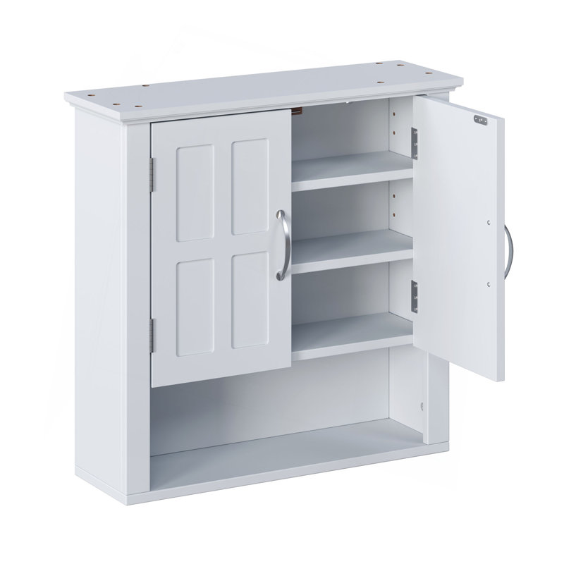 Armoire de salle de bain murale, armoire murale multifonctionnelle avec tablettes réglables, armoire à pharmacie pour la salle de lavage et la cuisine et le salon