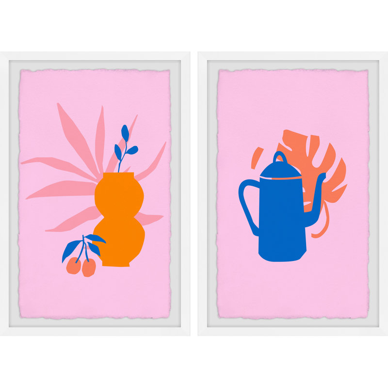 Kettles And Vases by Marmont Hill - 2 Piece Single Picture Frame Painting Set, 45cm H x 76cm W x 3.81cm D