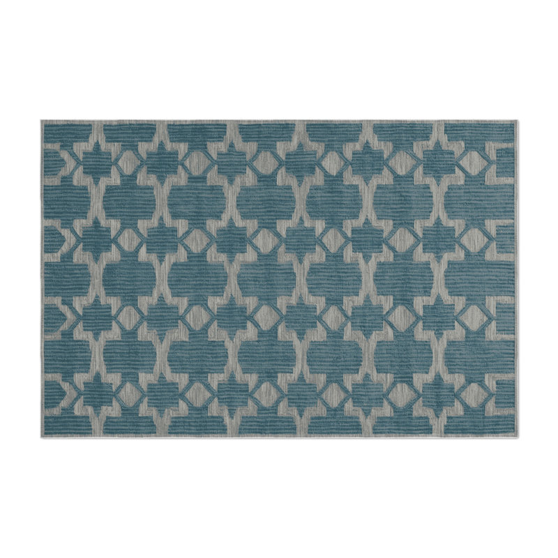 Tapis gris intérieur et extérieur Trellis
