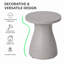 Table d'appoint de patio légère MGO Zion, table de bout avec tabouret de jardin pour patio, tabouret de jardin décoratif pour patio ou balcon, matériau en béton léger, ciment léger-909302981