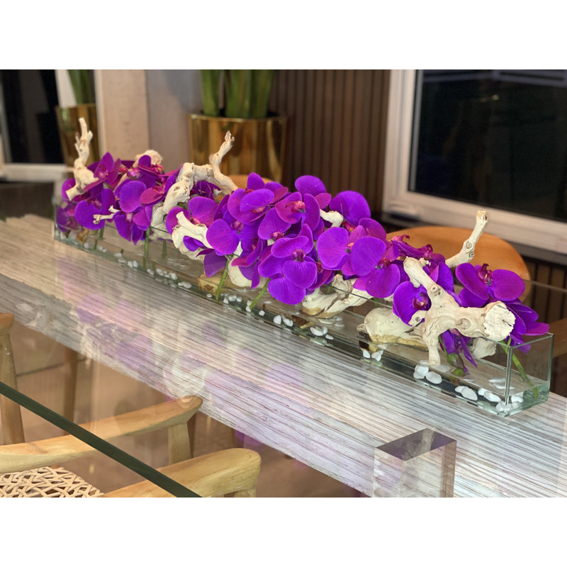 Orchid Floral Arrangement in Planter, Purple
