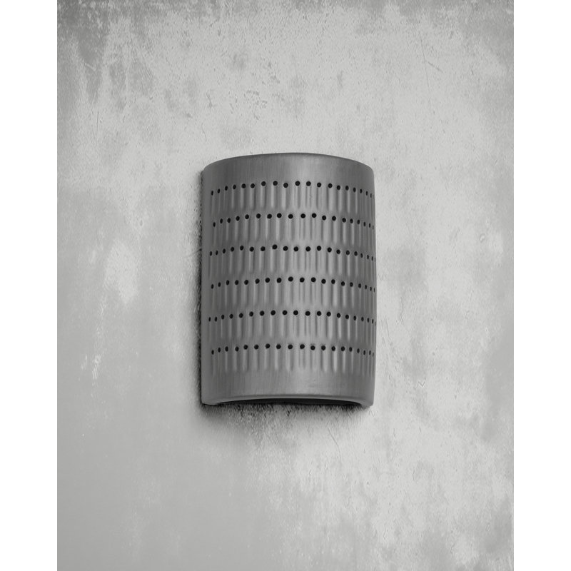 Carely Ceramic Outdoor Wall Light, LED Bulb Included, Rubbed Pewter, 13" H x 9.5" W x 5" D