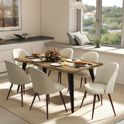 Shivani 7-Piece 63'' Rectangular Dining Set with Upholstered Chairs