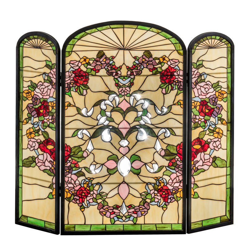 Heart Brass Fireplace Screen