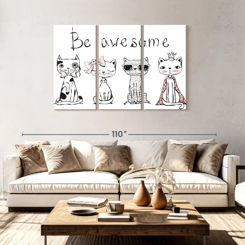 Ashelle Be Awesome Cats, H 48 po x l 74 po