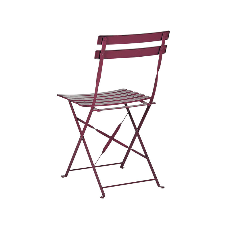 Bela 2 - Person Patio Dining Set Round Table with Cushions Included, Burgundy