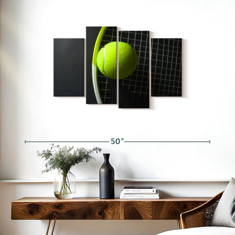 Raquette et balle de tennis vertes Sireci, H 22 po x l 36 po