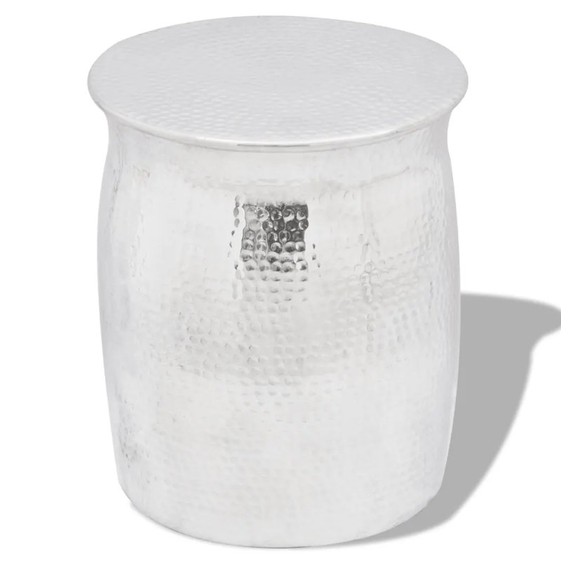 Bodine Drum End Table, Silver
