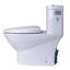 Toilette allongée une pièce à double chasse moderne (siège inclus)