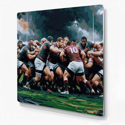 Sports Rugby Black Metal Wall Art