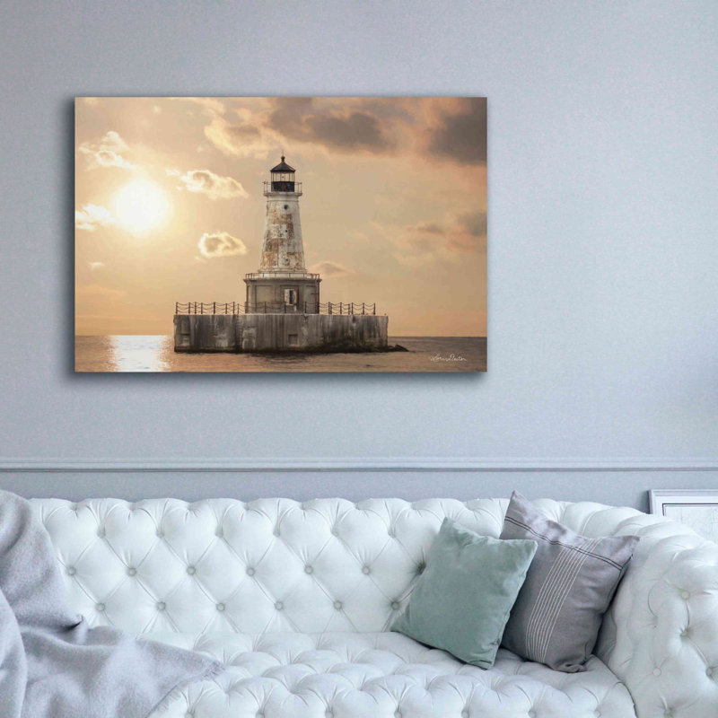 «Charity Shoal Lighthouse» par Lori Deiter, art mural sur toile, H 40 po x l 60 po x P 1,5 po