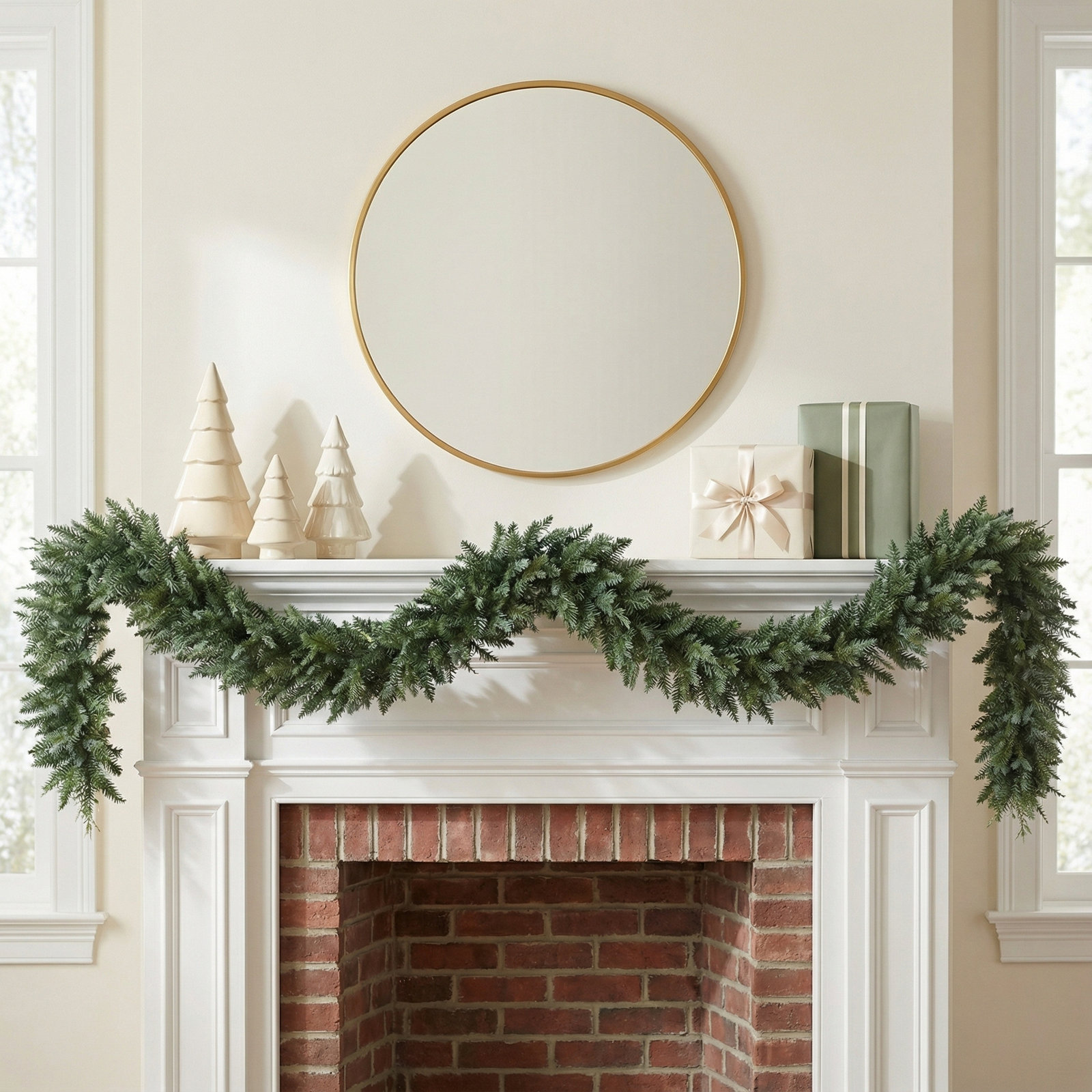 Artificial Linden Fir Christmas Blue/Green Garland