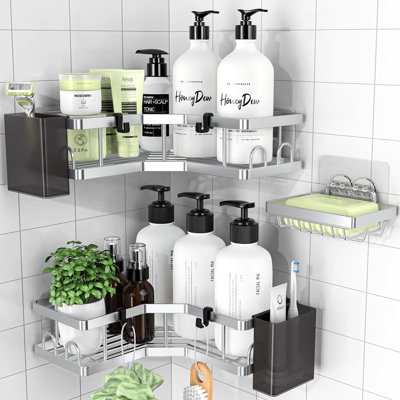 Metrodora Adhesive Stainless Steel Bath Caddy