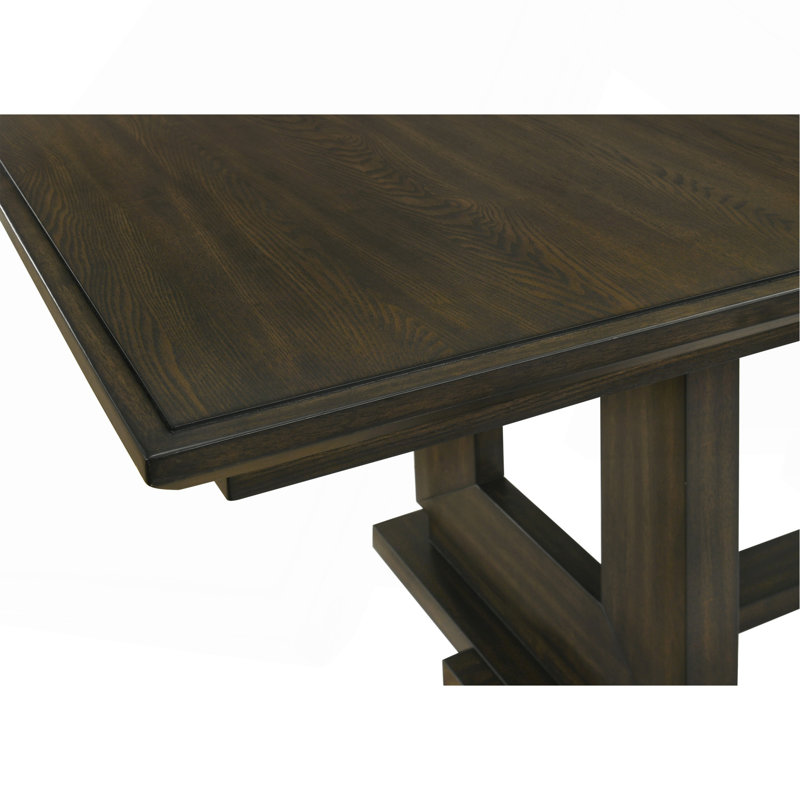 Ensemble de salle à manger 7 pièces, contemporain, rectangulaire, extensible, en bois beige, rembourré, meubles de salle à manger