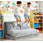 Contemporary Plush Wide Folding Floor Mattress, Ultra-Soft Fabric, Adjustable Design For Comfort And Versatility, Light Gray