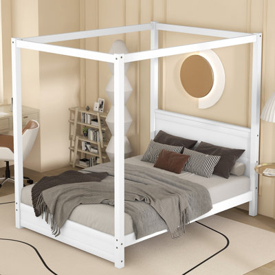 Low Profile Wood Canopy Bed With Headboard And Footboard -  Latitude Run®, D87E9FDDEE6841DF83A89EFEFC9B2F75