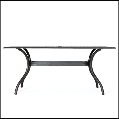 AUSTIN 68 Inch Rectangular Cast Aluminum Dining Table, Durable And Stylish For Outdoor Gatherings