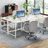 79-Inch Two Person Computer Desk With Drawers And Storage Shelves (Not Including Chair)-926972802