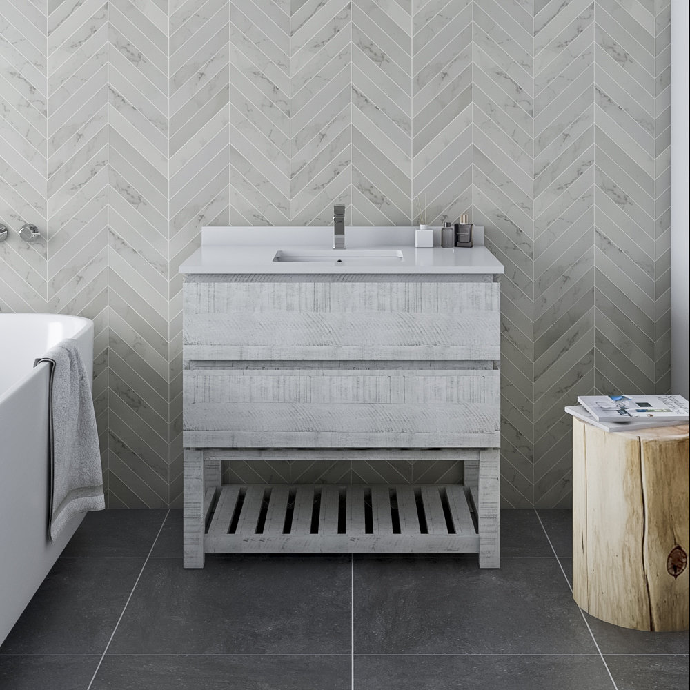 Loon Peak® Hialeah 36" FreeStanding Single Sink Bathroom Vanity Set