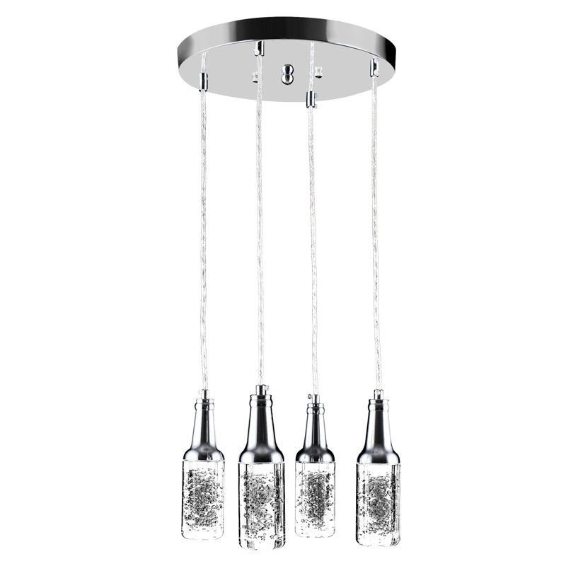 Luminaire suspendu cylindrique à 4 lumières DEL 