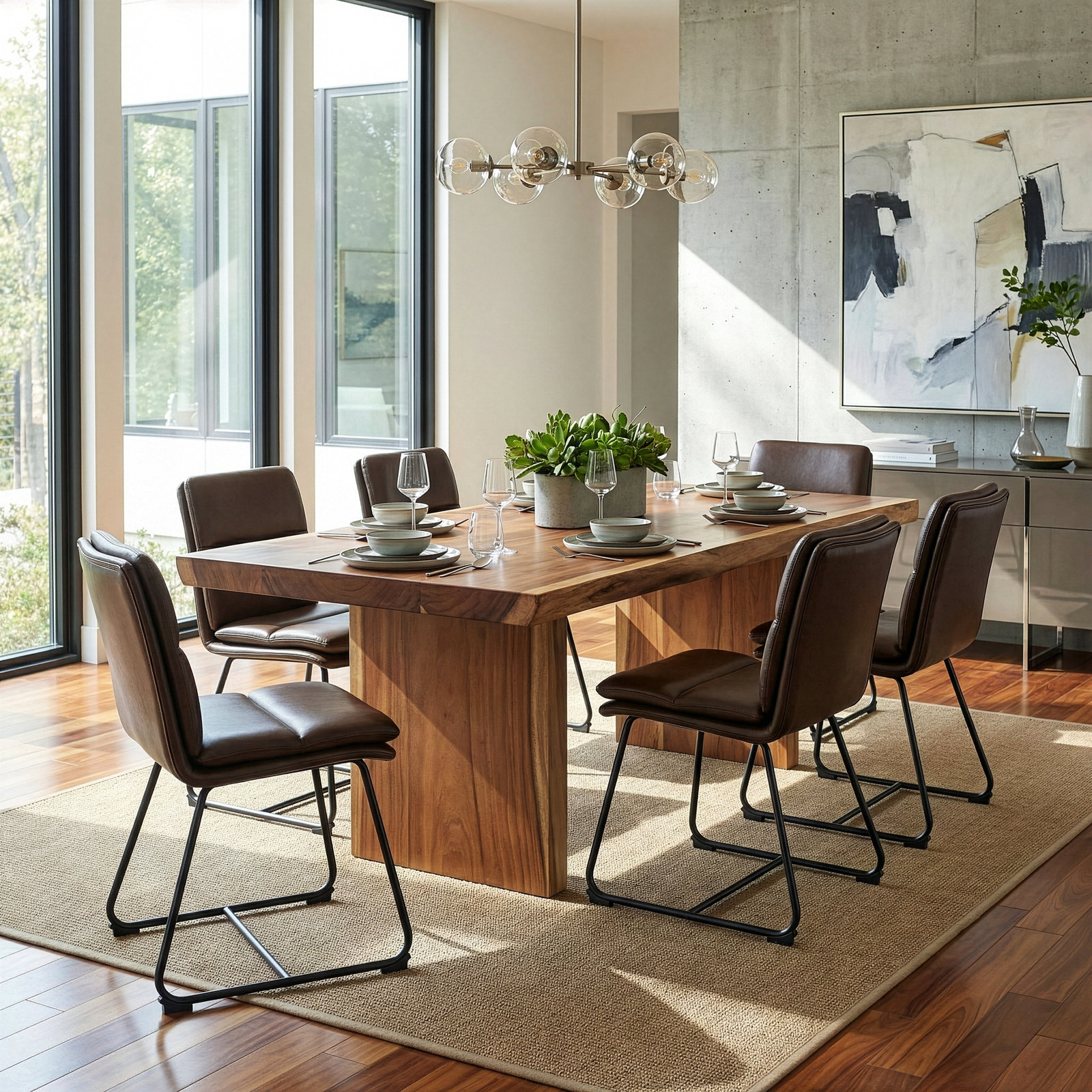 Volana Side Chair, Brown Pebbled Faux Leather
