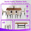 Ensemble de table de salle à manger 71 po x 35,4 po avec rangement et 8 chaises en polyuréthane-832685693