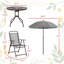 Ensemble de 6 meubles de salle à manger d'extérieur, comprenant 1 table, 4 chaises et 1 parasol de patio