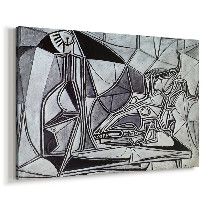 Still Life with a Black Bust (Monochrome Still Life)-Pablo Picasso-Gallery Wrapped Canvas-c. 1940s, 32x48