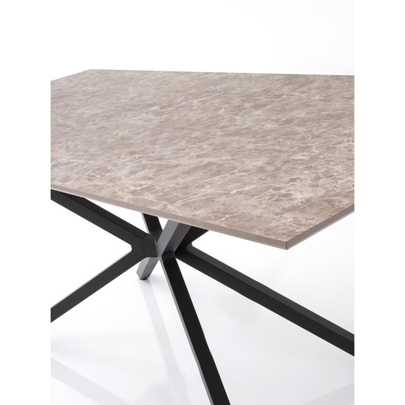 Ferro Beech Dining Table, Grey Stone