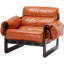 Chaise longue en cire d'huile rétro avec accoudoirs amovibles et assemblage facile-133994746