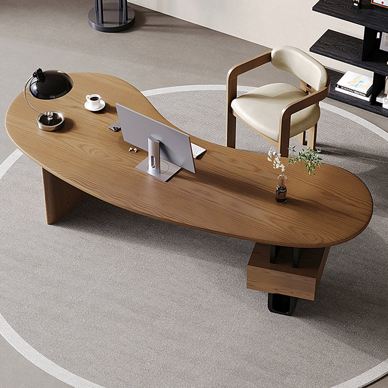 Bureau 86,61 po en bois de noyer brun simple et créatif, 28.74" H x 86.61" W x 30.31" D