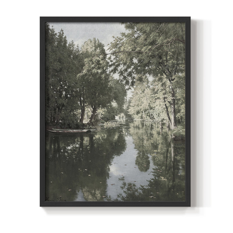 «Vintage Landscape XLI», reproduction encadrée - bois massif, Black, H 30 po x l 24 po