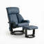 Fauteuil de massage pivotant moderne avec repose-pieds, fauteuil lounge en bois et cuir PU bleu-1078815973