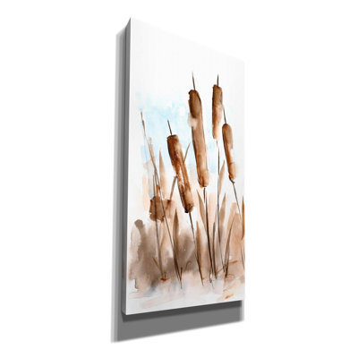 «Watercolor Cattail Study 2» par Ethan Harper, art mural sur toile