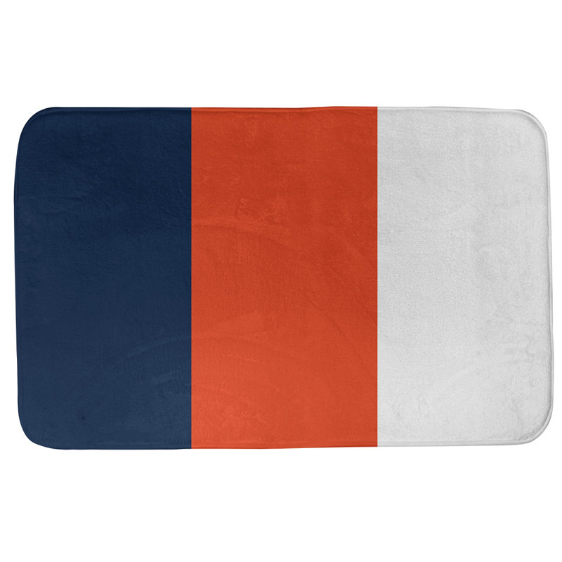 Tapis pour salle de bain Houston, l 21 po x L 34 po, Navy/Orange