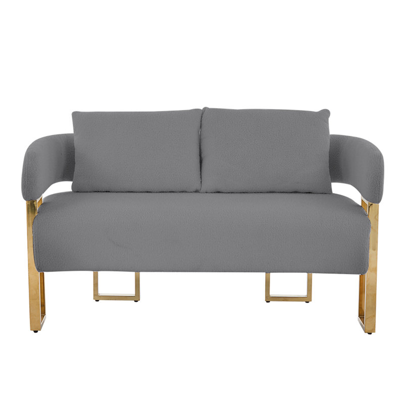 Causeuse en molleton 51 po de large pour petit appartement, Gris