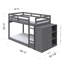 Gaston Grey Finish Twin/Twin Bunk Bed W/4 Drawers & 3 Compartments