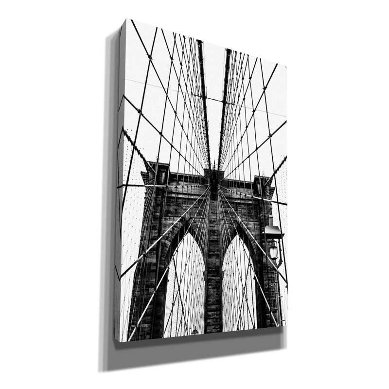 'Brooklyn Bridge Web Vertical' by Nicklas Gustafsson Canvas Wall Art, 40" H x 26" W x 1.5" D