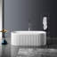 Baignoire de trempage autoportante de style colonne à surface solide avec trop-plein et drain