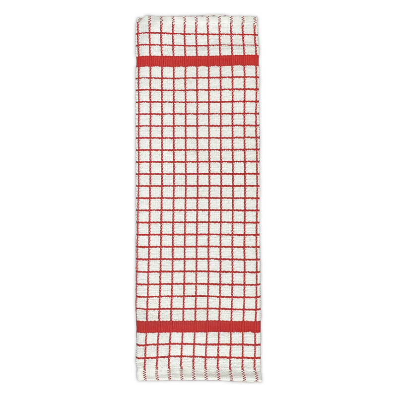 Cotton Checkered Dish Cloth Kitchen Towel, Red