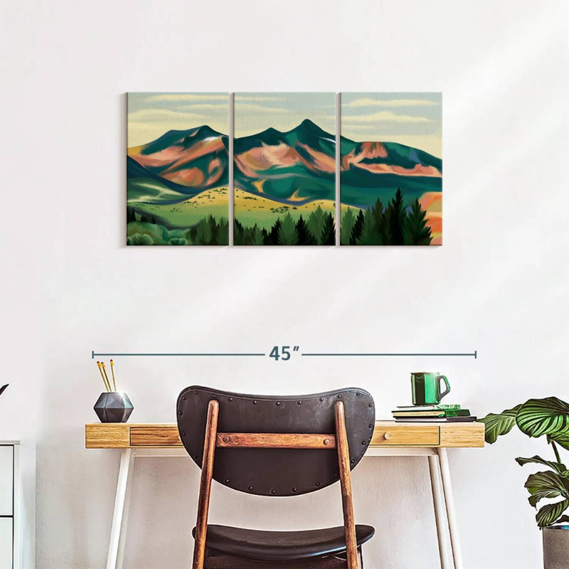 " Mountain " 3 Piece Art Set, 18" H x 38" W x 1.25" D