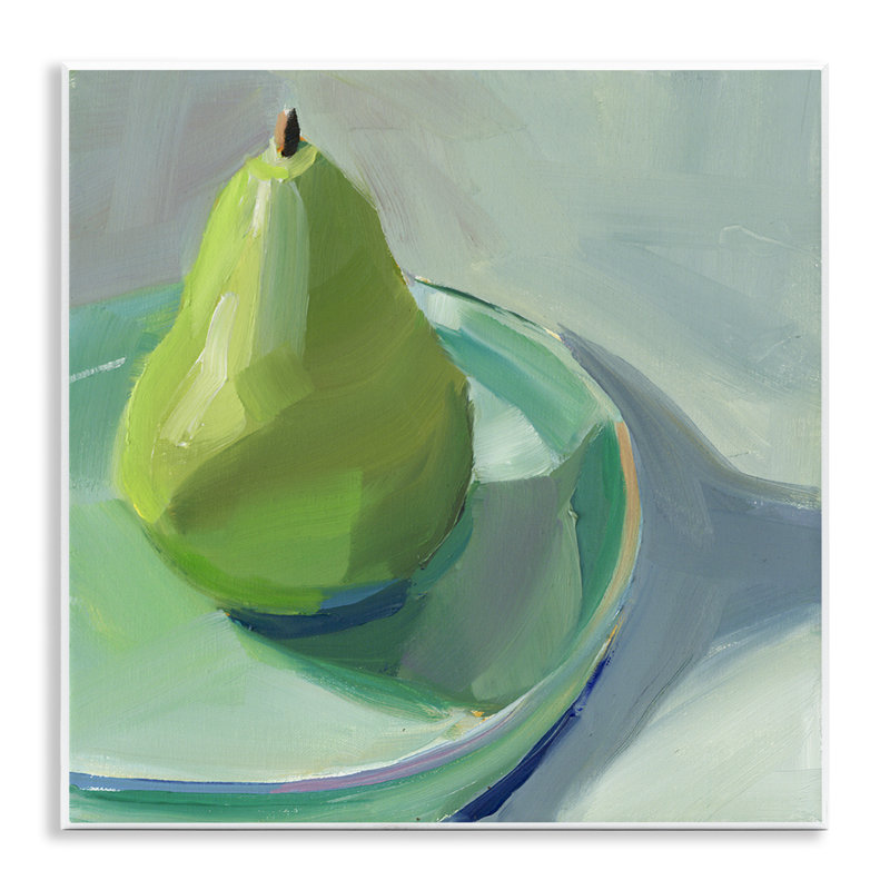  Poire sur plat Nature morte, art mural par Jenny Westenhofer